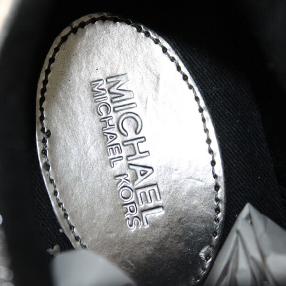 Michael Kors Allie Trainer Crystal Mesh Sneakers Silver Metallic-Women’s Size 8 - Picture 6 of 8